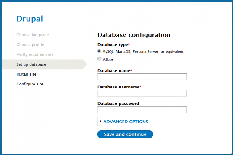 Database configuration Database configuration