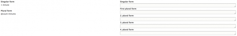 Drupal language singular plural form