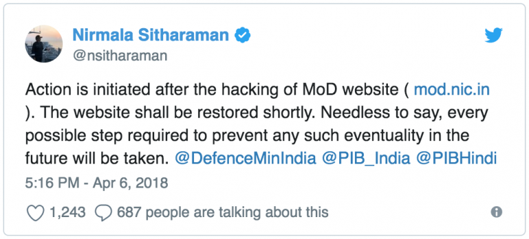 Defence Minister Nirmala Sitharam Drupal Tweet Defence Minister Nirmala Sitharam Drupal Tweet