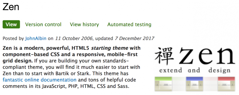 Drupal zen theme project page Drupal zen theme project page