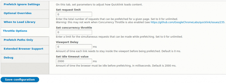 Quicklink - Throttle Options Quicklink - Throttle Options
