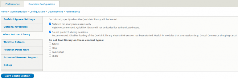 Quicklink - When to Load Library
